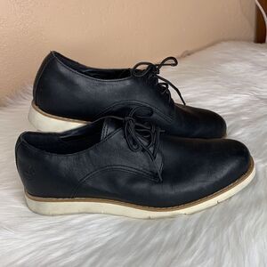 Timberland Black Leather Sensorflex Lakeville Oxford Shoes Size 7